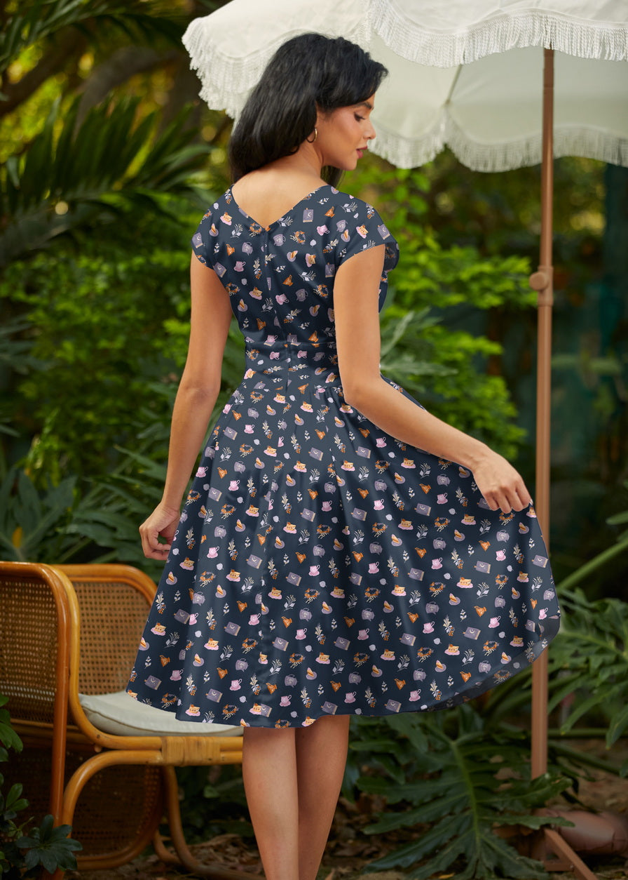 Retrolicious Tea Party Greta Dress in L view 4 - Tea Party Dress Women