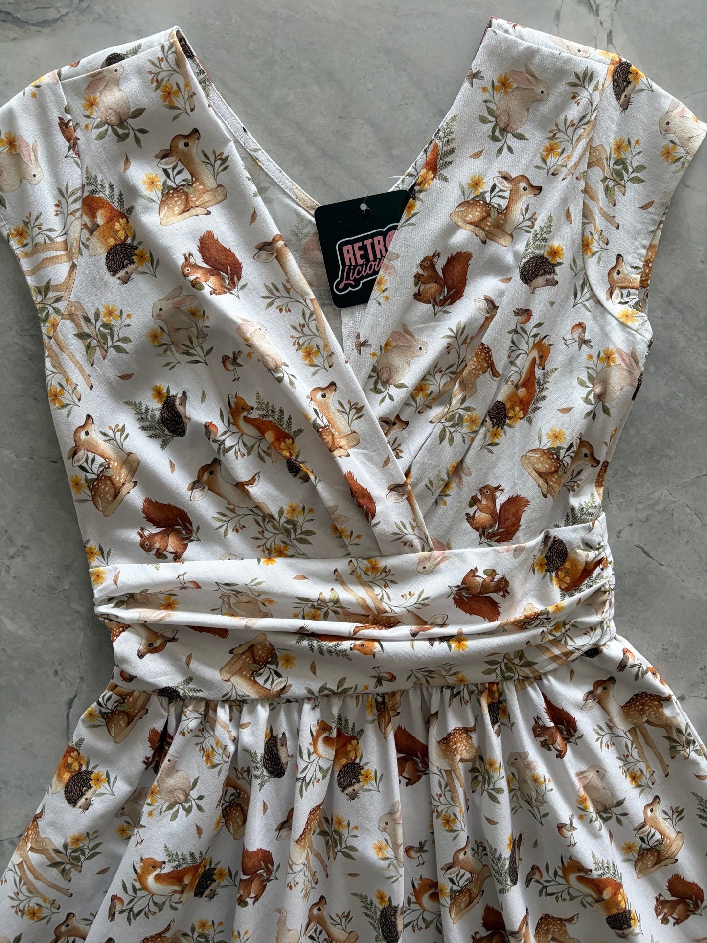 Retrolicious Woodland Animals Greta Dress in 1X view 6 - Woodland Animals Dress Up