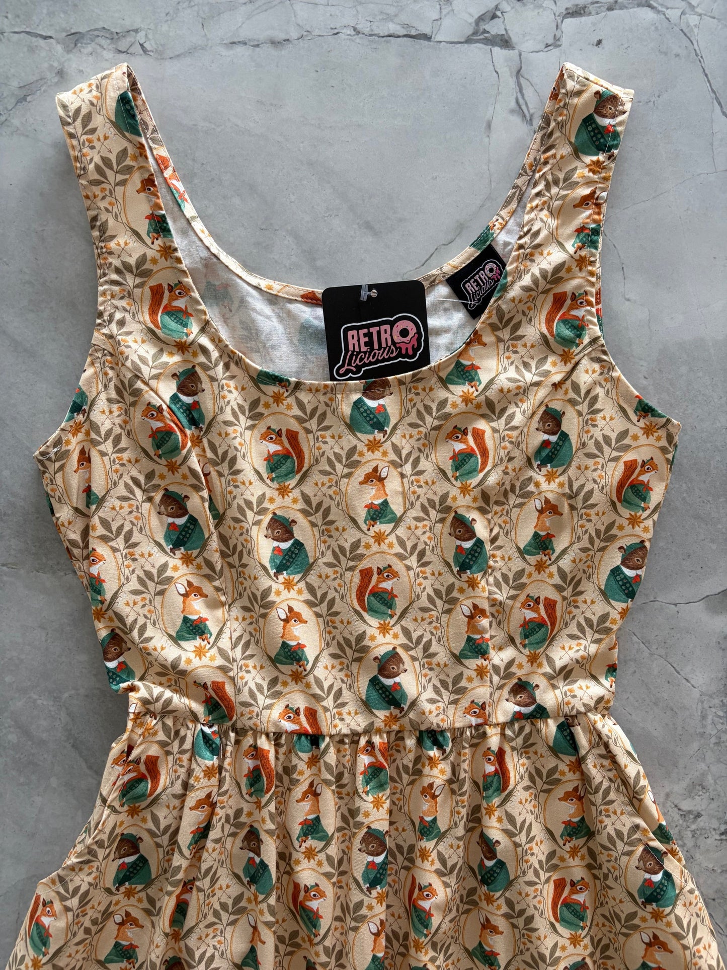 Retrolicious Woodland Scout Fit & Flare Dress in 1X view 6