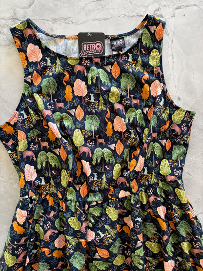 Retrolicious Woodland Vintage Dress in Navy in M view 3 - Navy Dress