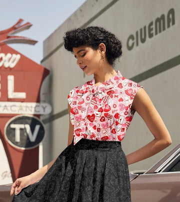 Retrolicious Xoxo Bow Top - MeeeShop Women's Fashion