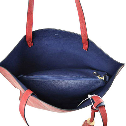 Reversible Faux Leather Tote Bag Vegan Tassel Handbag view 16