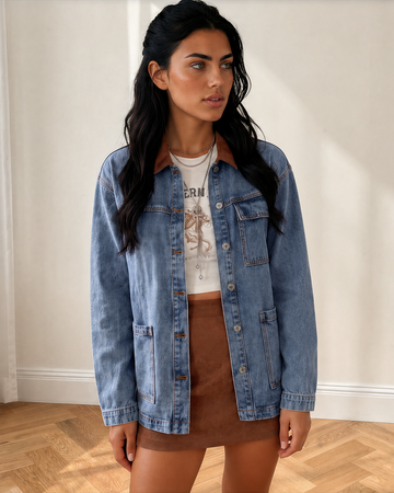Reya Long Sleeve Denim Jacket in S (bottom)