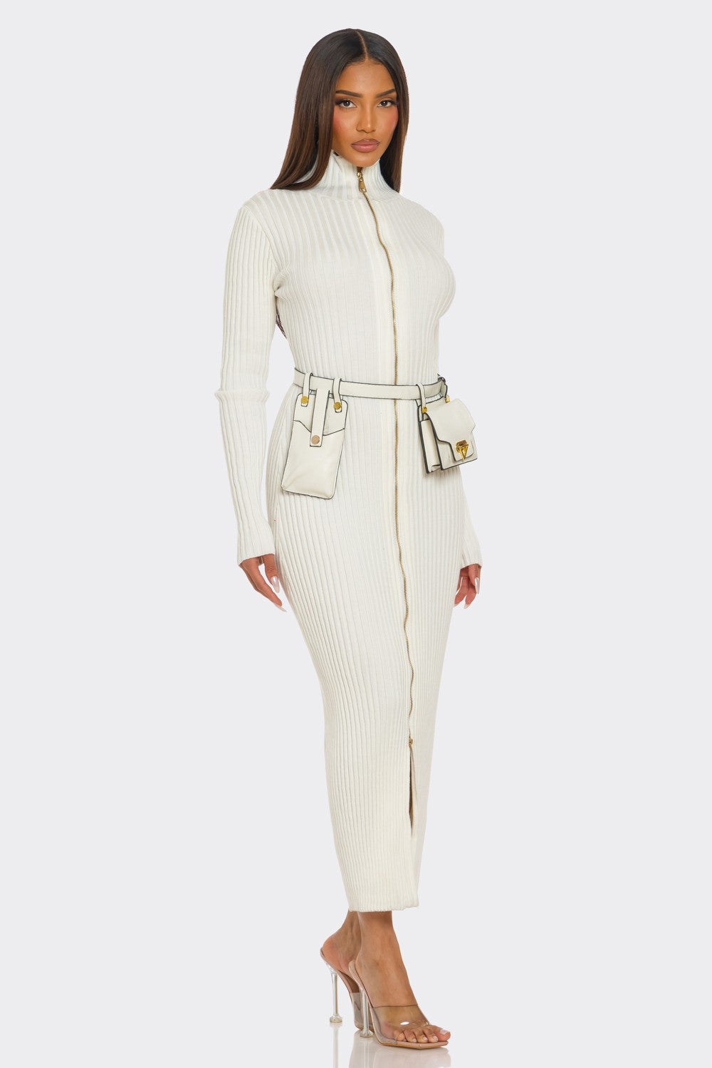 Ribbed Knit Utility Midi Dress view 10 - Fall Wardrobe Essential - Ribbed Knit Dress Women