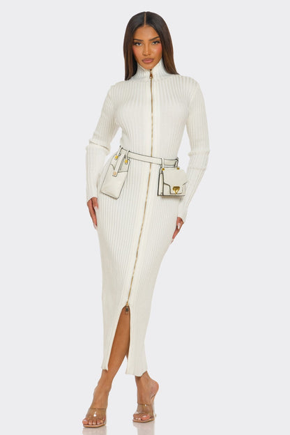 Ribbed Knit Utility Midi Dress view 11 - Fall Wardrobe Essential - Ribbed Knit Dress Women