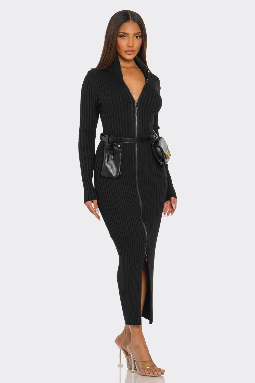 Ribbed Knit Utility Midi Dress view 7 - Fall Wardrobe Essential - Ribbed Knit Dress Women