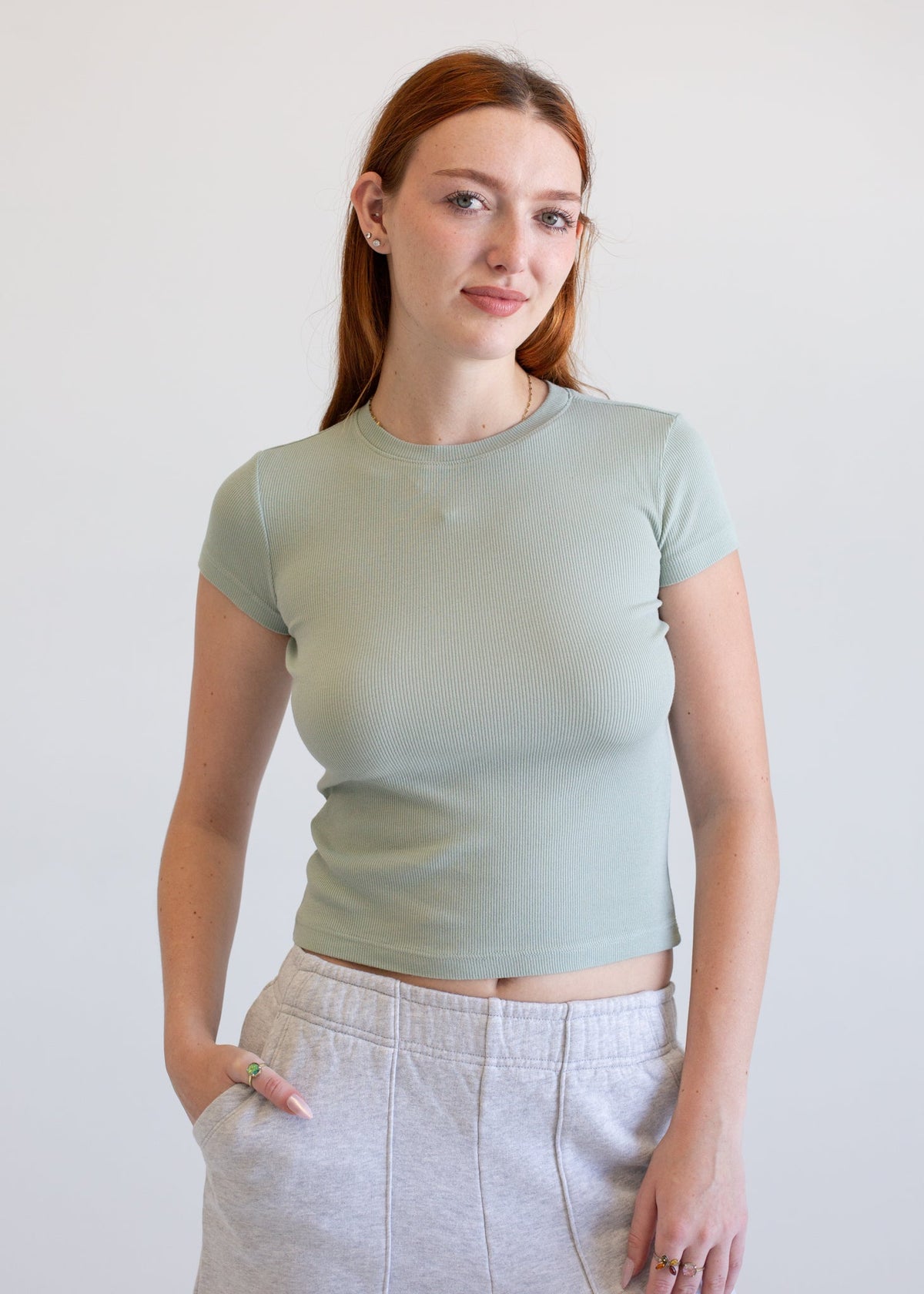 Ribbed Tee - MeeeShop Women's Fashion
