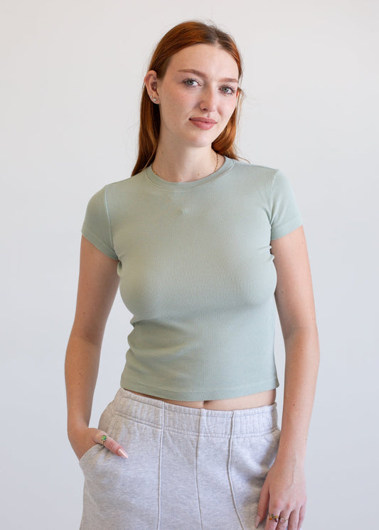 Ribbed Tee in XS view 2 - Ribbed Tee Womens (top)