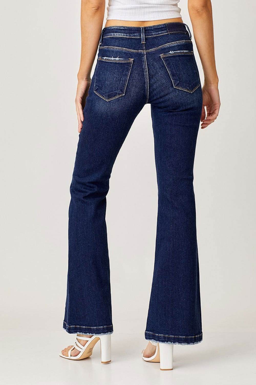 RISEN Full Size Low Rise Flare Jeans - us.meeeshop