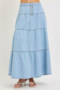 Risen High Rise Ruffle Long Skirts LIGHT (skirt) - high rise 1 bedroom apartment, high rise 15 4101 tcx - shop at us.meeeshop