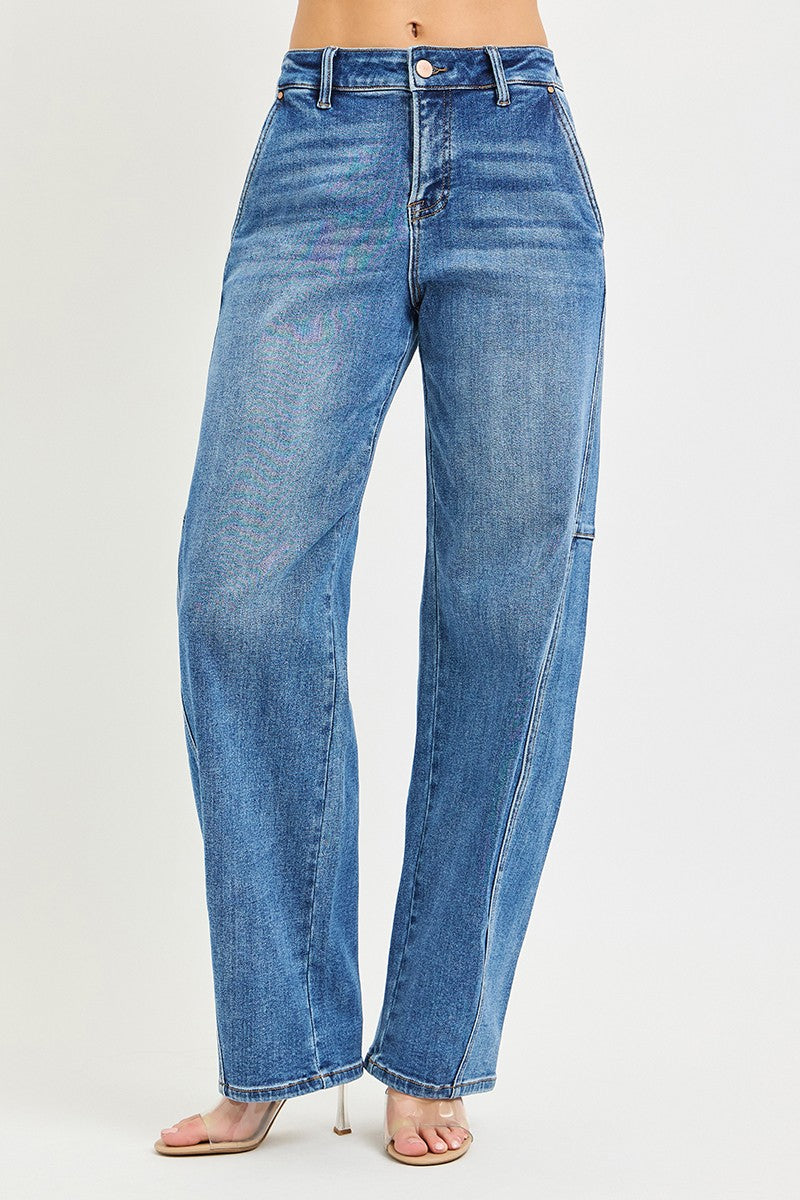 Risen Slouchy Baggy Jeans in MEDIUM - Risen Slouchy Denim Shorts (bottom)