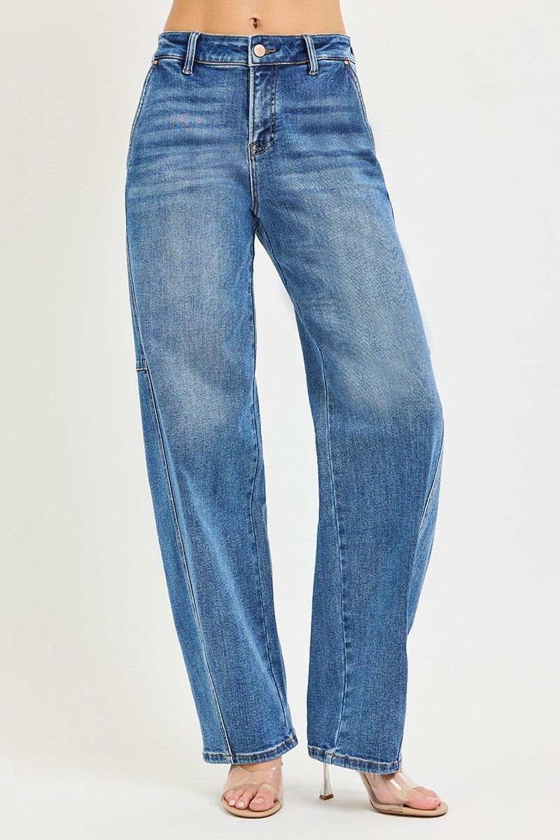 Risen Slouchy Baggy Jeans in MEDIUM view 2 - Risen Slouchy Denim Shorts (bottom)