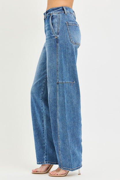 Risen Slouchy Baggy Jeans in MEDIUM view 4 - Risen Slouchy Denim Shorts (bottom)