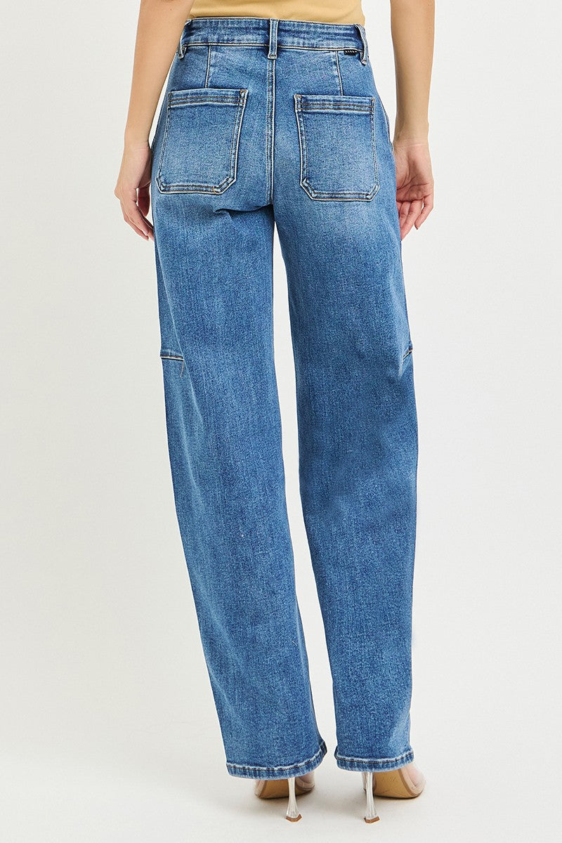 Risen Slouchy Baggy Jeans in MEDIUM view 5 - Risen Slouchy Denim Shorts (bottom)