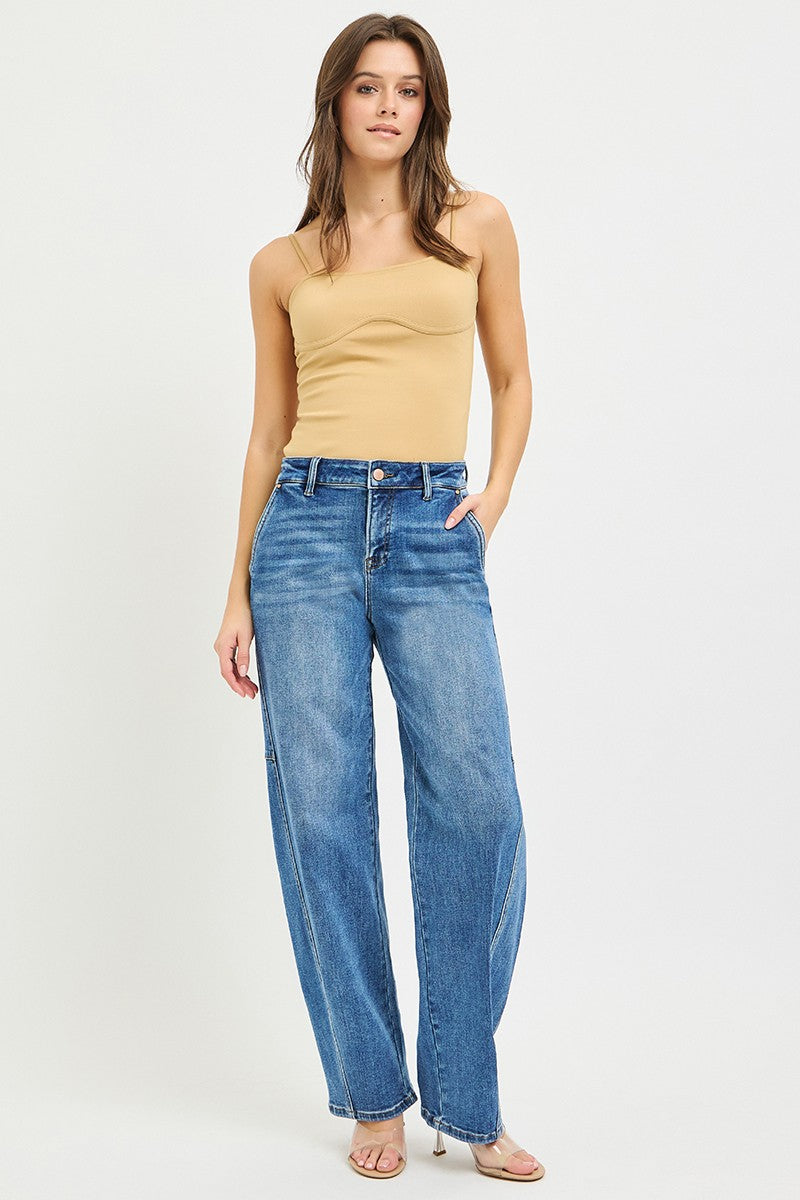 Risen Slouchy Baggy Jeans in MEDIUM view 6 - Risen Slouchy Denim Shorts (bottom)