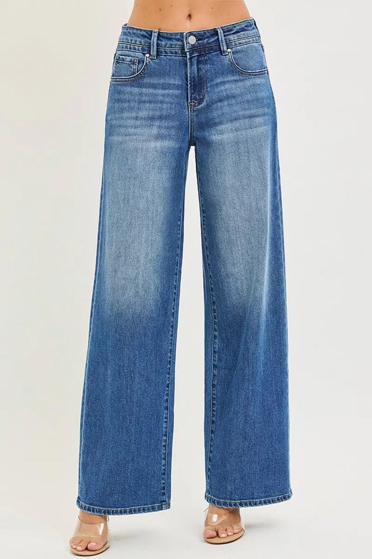 Risen Slouchy Baggy Jeans with Pockets in MEDIUM - Risen Slouchy Denim Shorts (bottom)