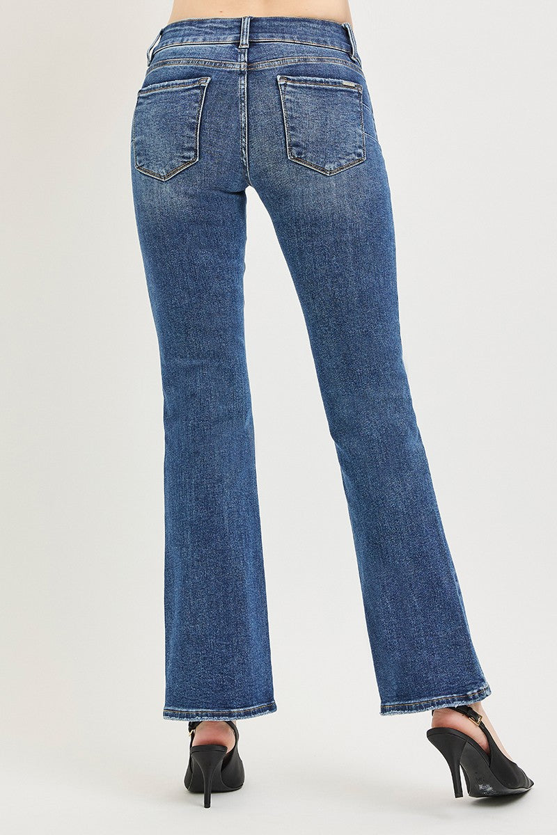 Risen Tummy Control Low Rise Bootcut Jeans - MeeeShop Women's Fashion
