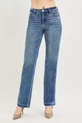 Risen Tummy Control 4way Stretch Mid Rise Straight Crease Line Medium (bottom) - crease line, straight  - shop at us.meeeshop