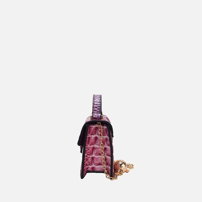 River Mini Crossbody Bag in Croc Pink view 4 - River Island Mini Crossbody Bag