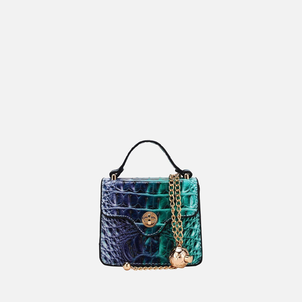 River Mini Crossbody Bag in Croc Turquoise view 5 - River Island Mini Crossbody Bag