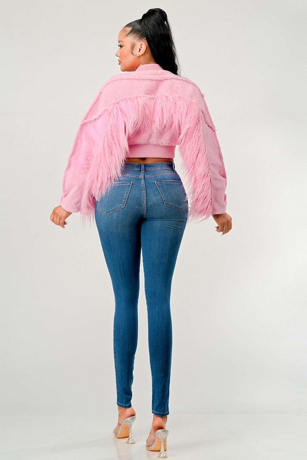 Rodeo Queen Sherpa Fur Pink Jacket view 10 (layer)