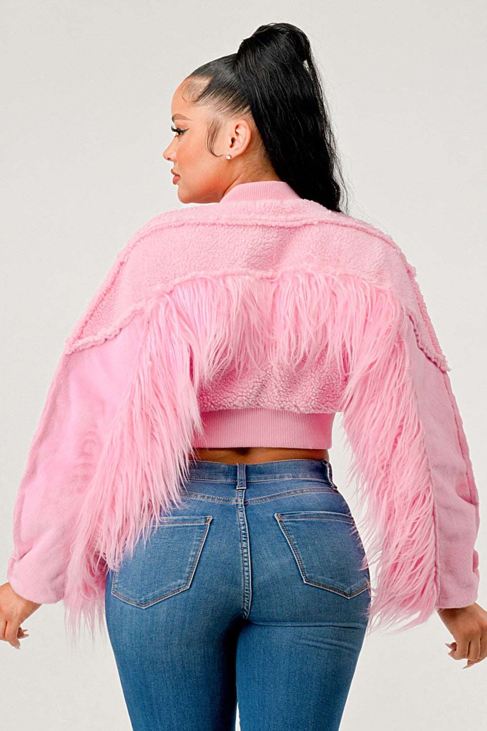 Rodeo Queen Sherpa Fur Pink Jacket view 7 (layer)