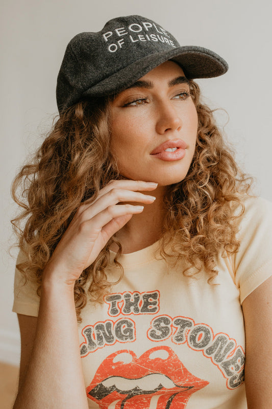 Rolling Stones 1975 Baby Tee in Pastel Yellow view 2 - Rolling Stones Tee Shirts (top)