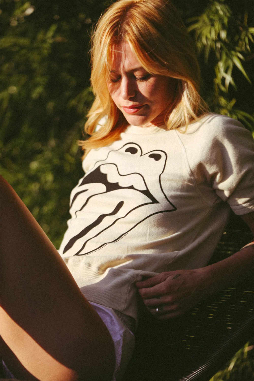 Rolling Stones Ivory Raglan Tee in Ivory - Rolling Stones Tee Shirts (top)