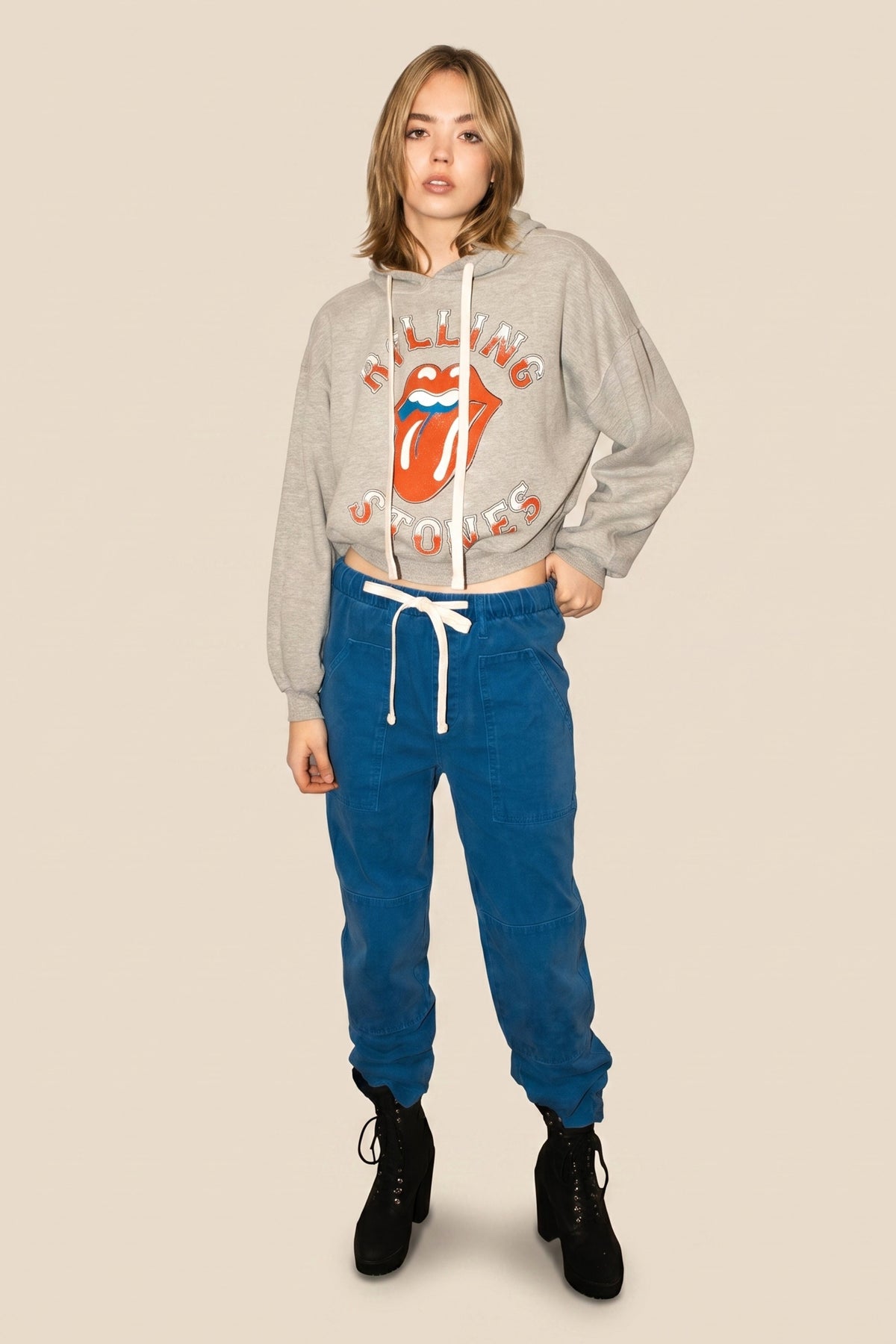 Rolling Stones Old English Hoodie Top in XS - Rolling Stones Hoodie Vintage