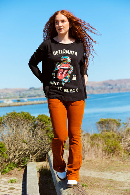 Rolling Stones Paint It Black Long Sleeve in Black view 3 - Rolling Stones Sleeveless Shirt (top)