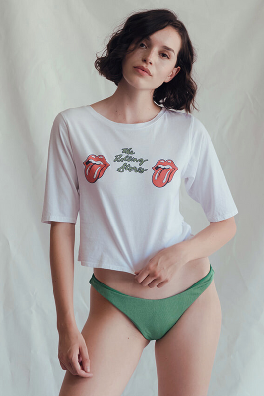 Rolling Stones Start Me up Crop Tee in XS - Rolling Stones Tee Shirts (top)