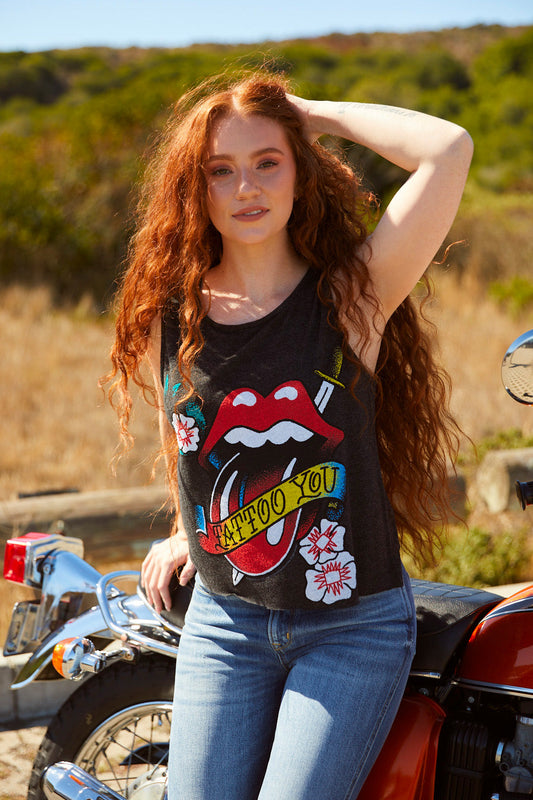 Rolling Stones Tattoo You Tank in Black view 2 - Rolling Stones Tank Top