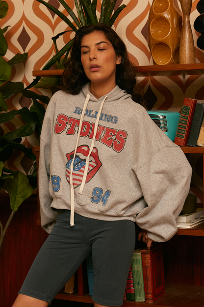 Rolling Stones USA 1994 Hoodie Top in S view 2 - Rolling Stones Hoodie Vintage