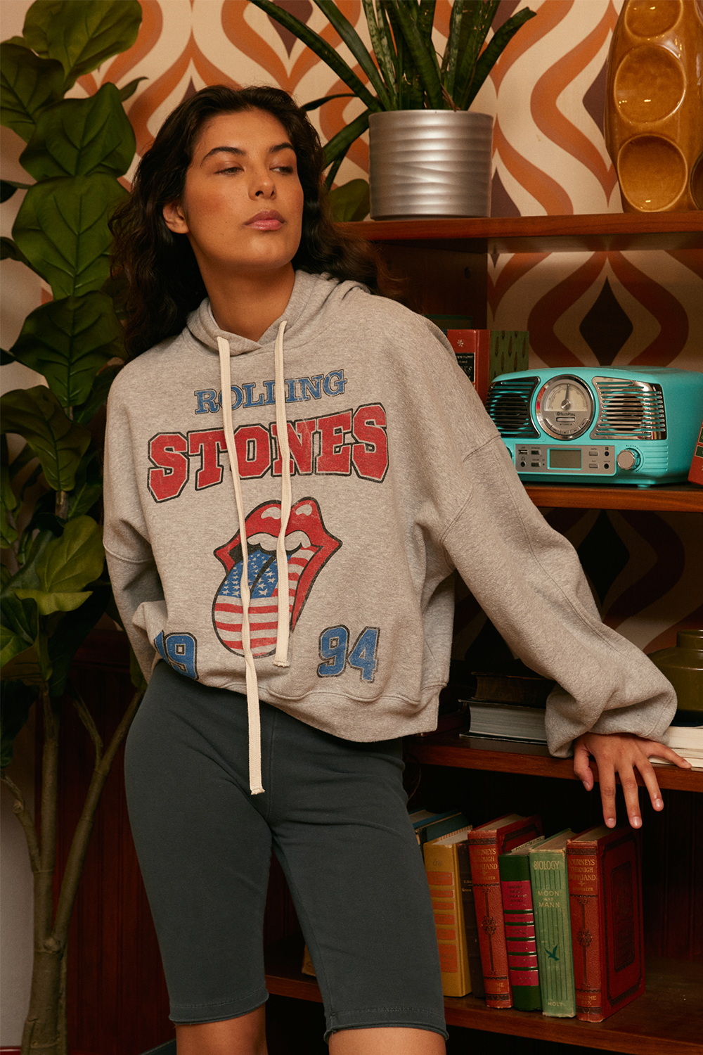 Rolling Stones USA 1994 Hoodie Top in XS - Rolling Stones Hoodie Vintage