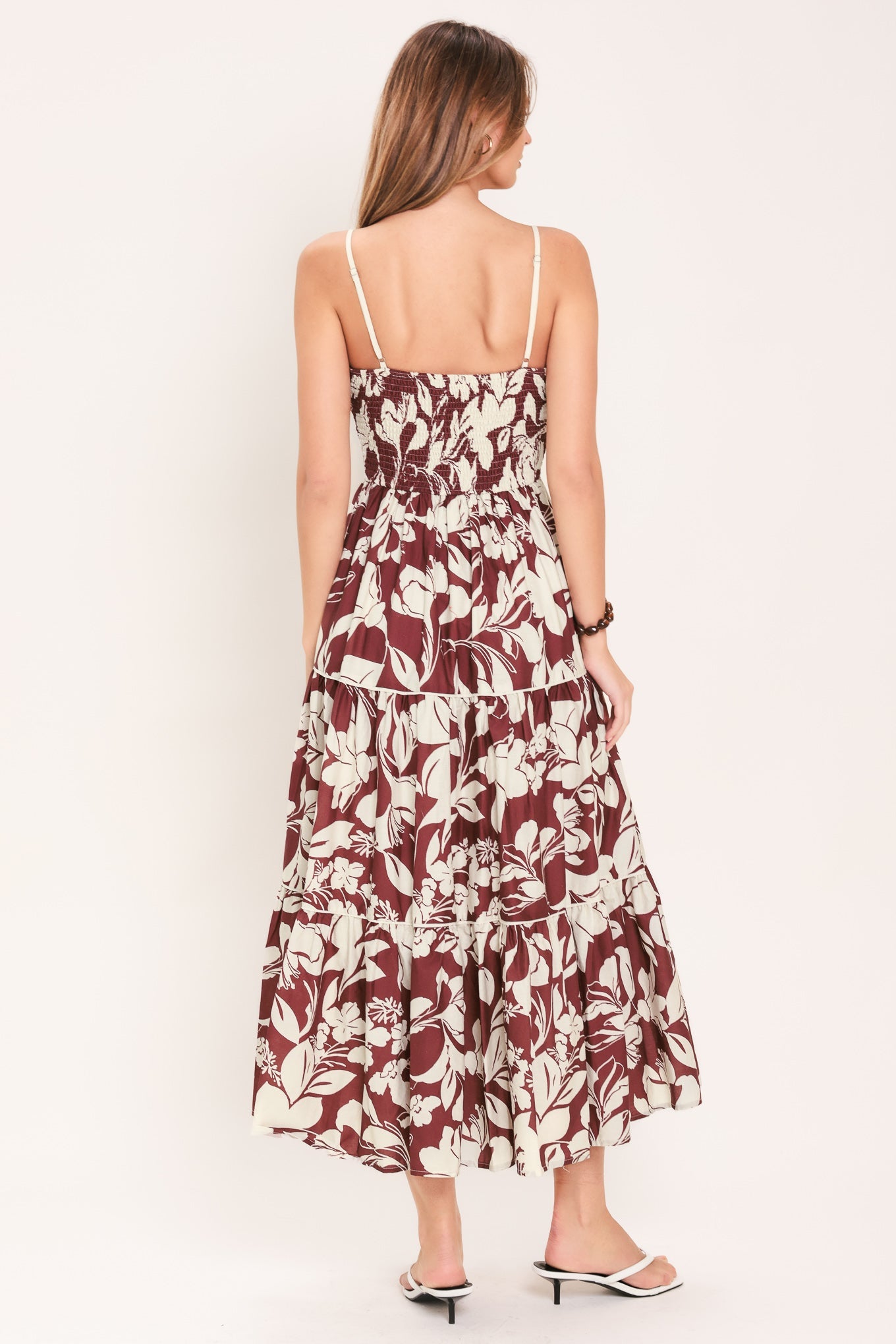 Romance in Wine Woven Midi Dress view 6