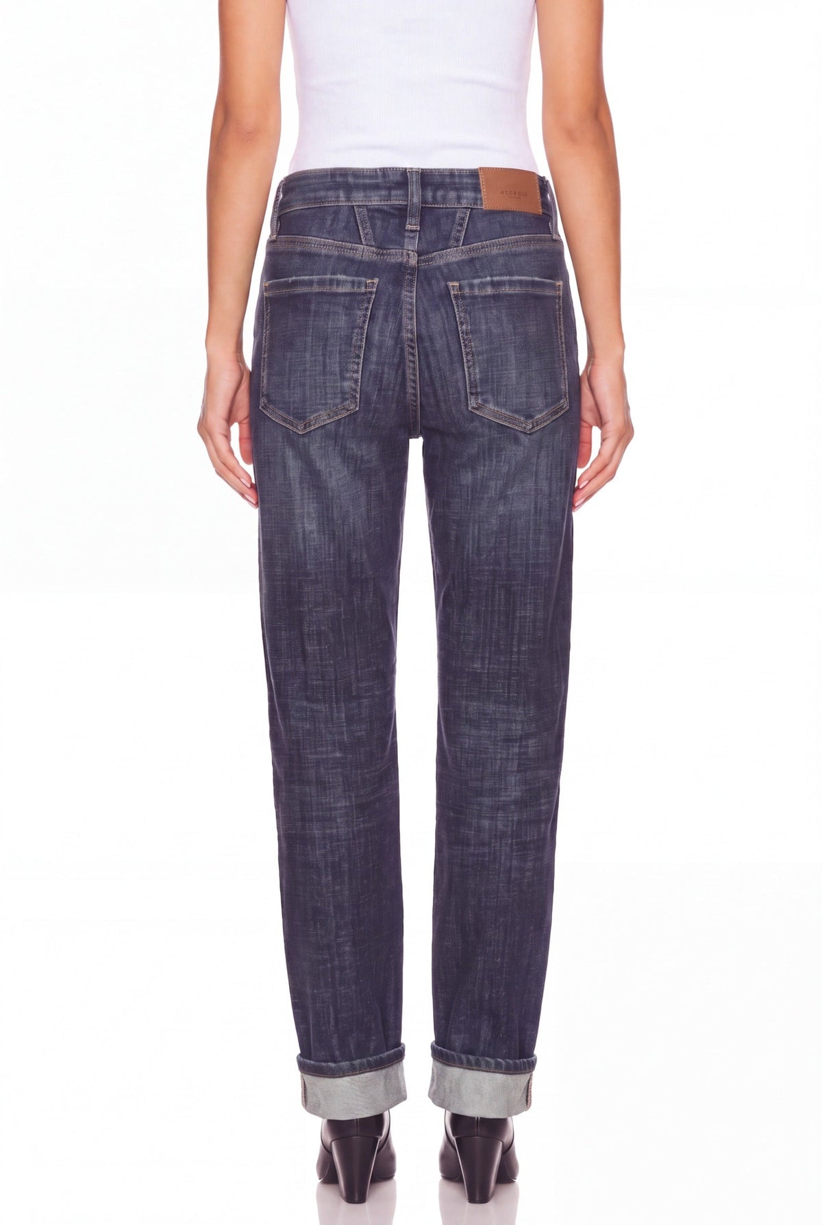 Romy High Rise Western Straight Jeans in 7 (27) view 4 - High-Waisted (bottom)