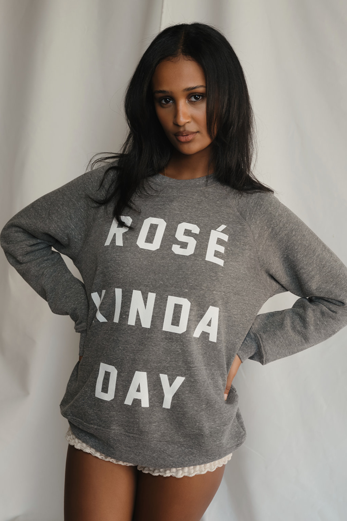 Rosé Kinda Day Pullover in XS - Rose Pullover Sweater (top)