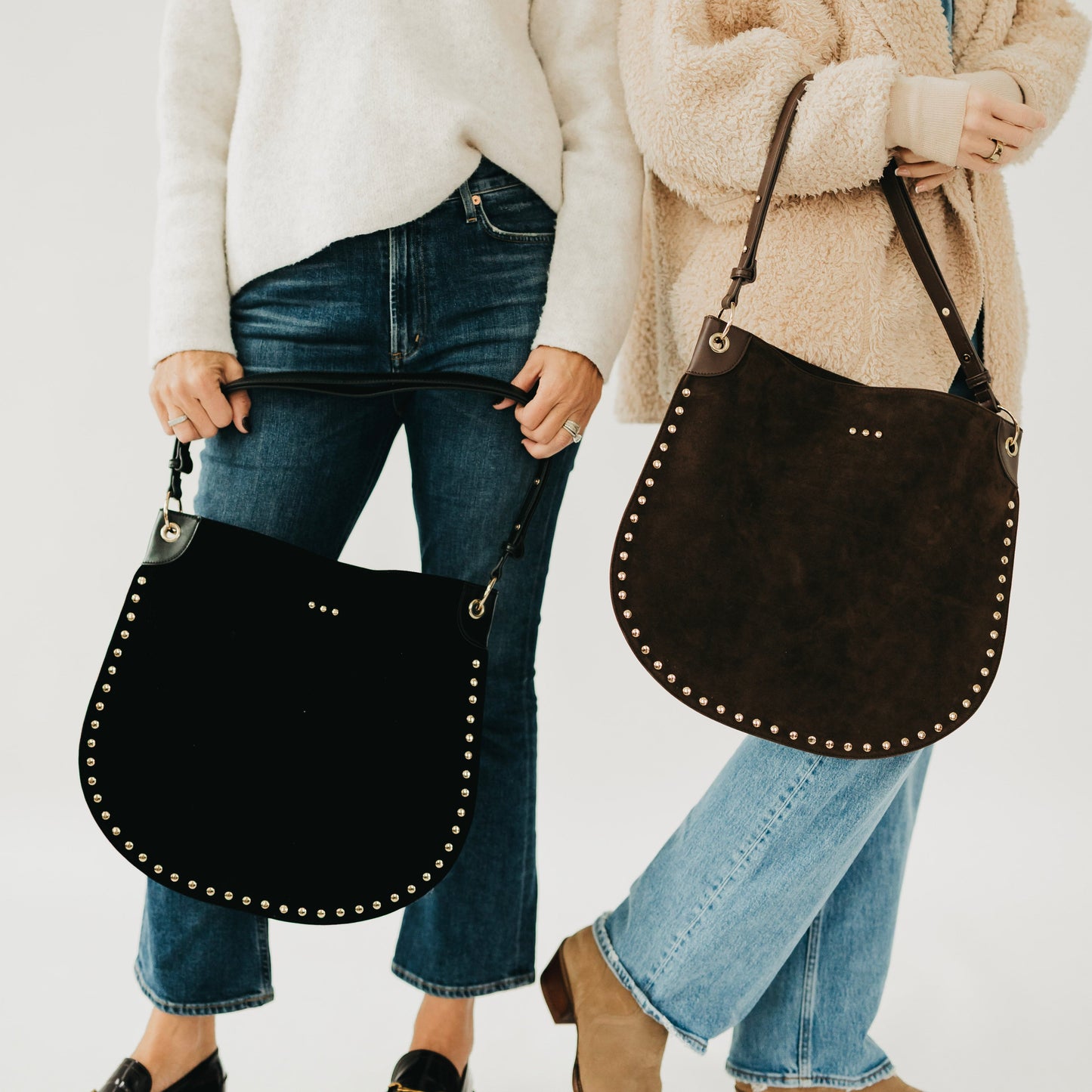 Rosalie Rivet Suede Hobo Bag in Camel view 4