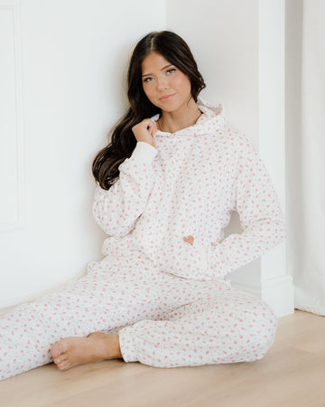 Rose Hoodie Sheath Sweatpants Set in S - Rose Sleeve Hoodie (top)