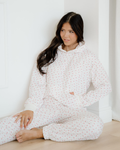 Rose Sweat Set Floral Kangaroo Pocket Hoodie Pants Set Pink (bottom) - sweat hoodie rose, purpose of sw - shop at us.meeeshop