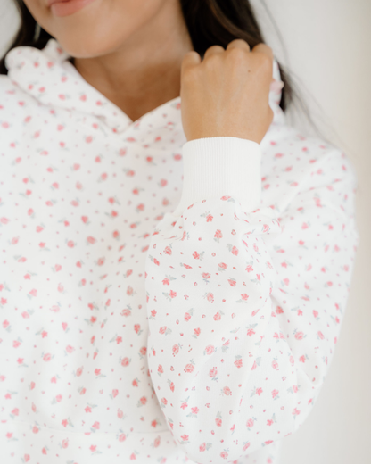 rose sweat set Rose Sweat Set Floral Kangaroo Pocket Hoodie Pants Set view 5 (bottom) - shop at us.meeeshop
