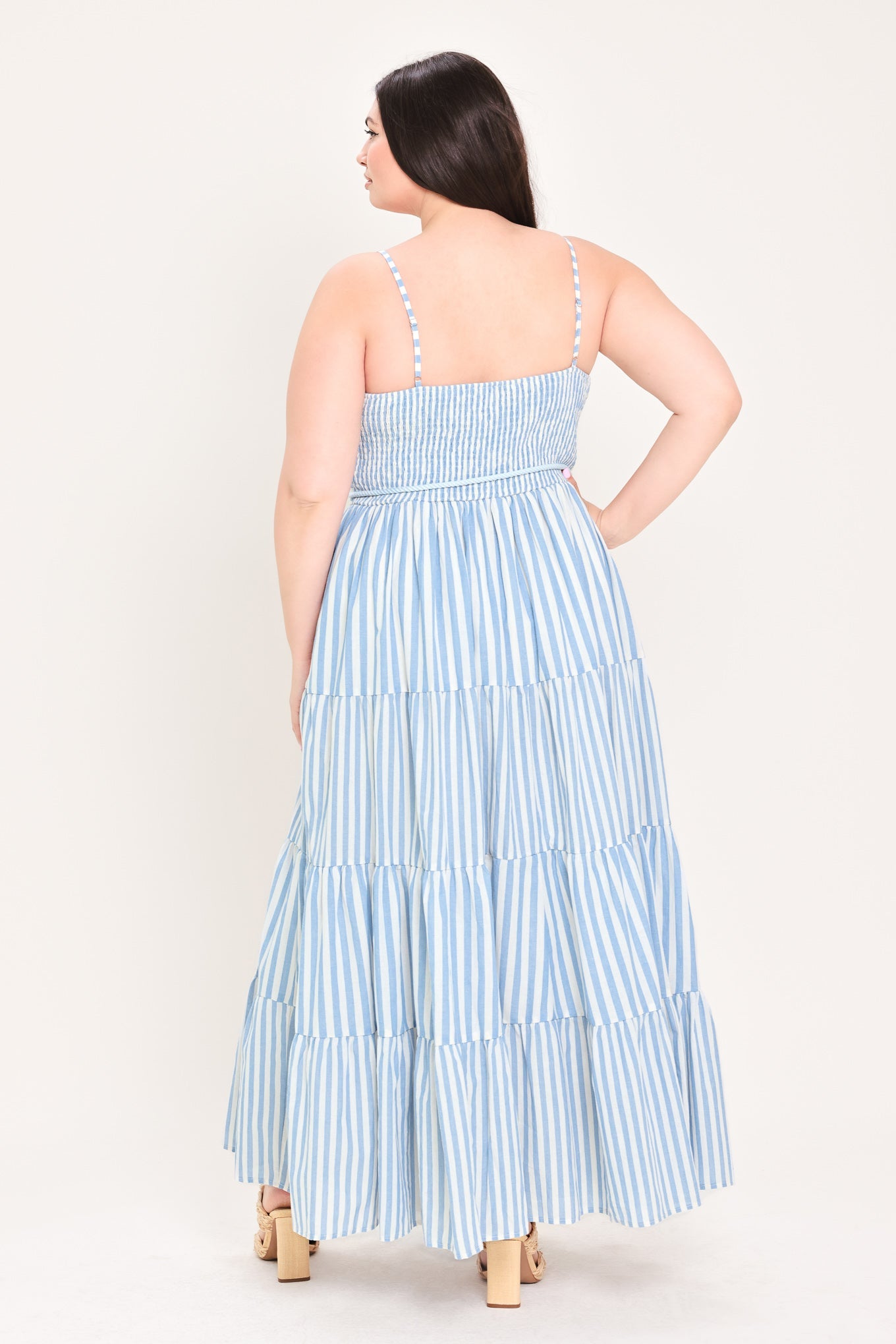 Rosy Breeze Woven Ankle Dress in BLUE/NATURAL view 12 - Breeze Pink Dress