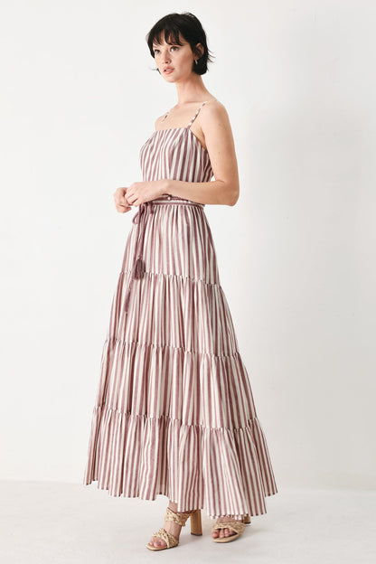 Rosy Breeze Woven Ankle Dress in BLUE/NATURAL view 7 - Breeze Pink Dress