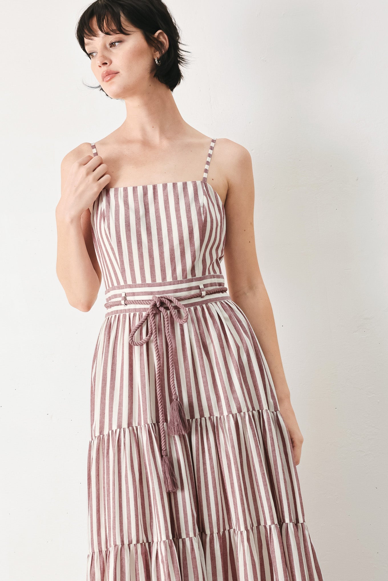 Rosy Breeze Woven Ankle Dress in BLUE/NATURAL view 8 - Breeze Pink Dress