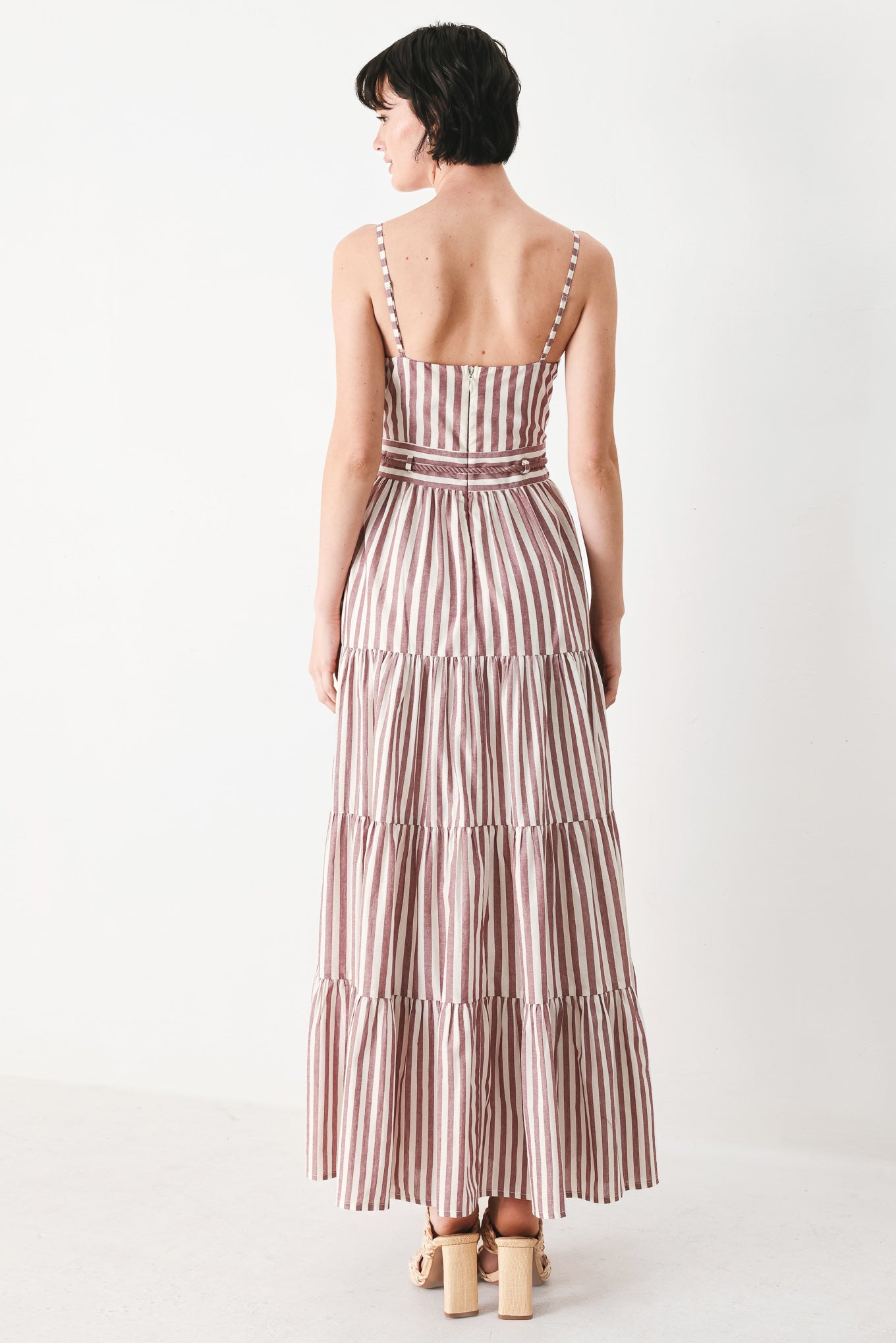 Rosy Breeze Woven Ankle Dress in BLUE/NATURAL view 9 - Breeze Pink Dress