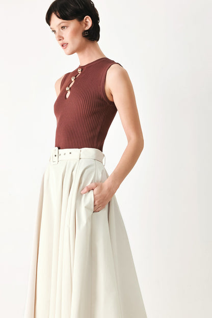 Rouge Allure Woven Full Midi Skirt in BLACK view 7 - Rouge Skirt (dress)