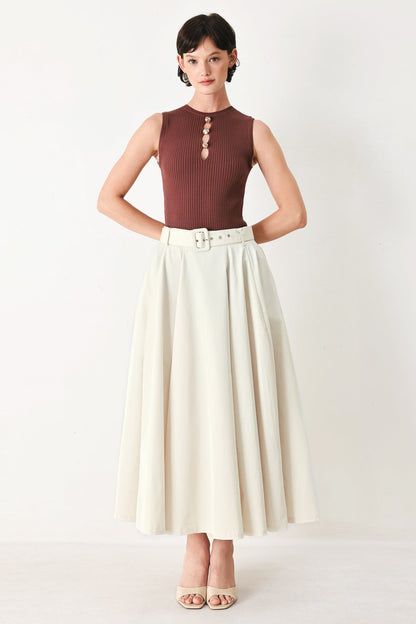 Rouge Allure Woven Full Midi Skirt in RED view 4 - Rouge Skirt (dress)