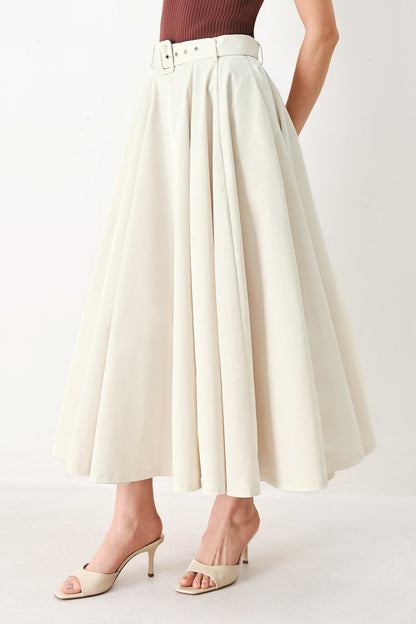 Rouge Allure Woven Full Midi Skirt in RED view 6 - Rouge Skirt (dress)