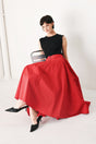 Rouge Allure Woven Full Midi Skirt