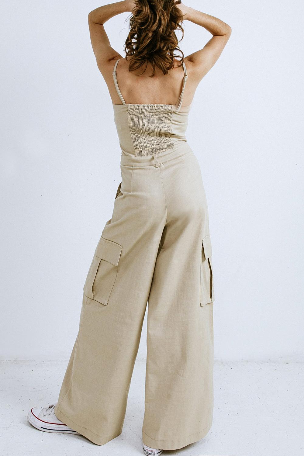 Royal Affair Woven Jumpsuit in WHITE view 5 - Royal Affair Faux Fur Skinny Jumpsuit (one-piece)